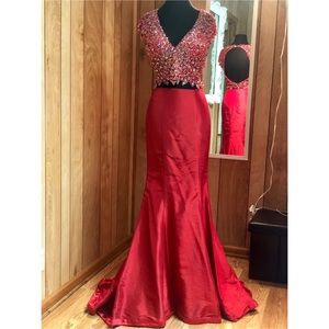 Two Piece Prom Dress/ Formal Gown